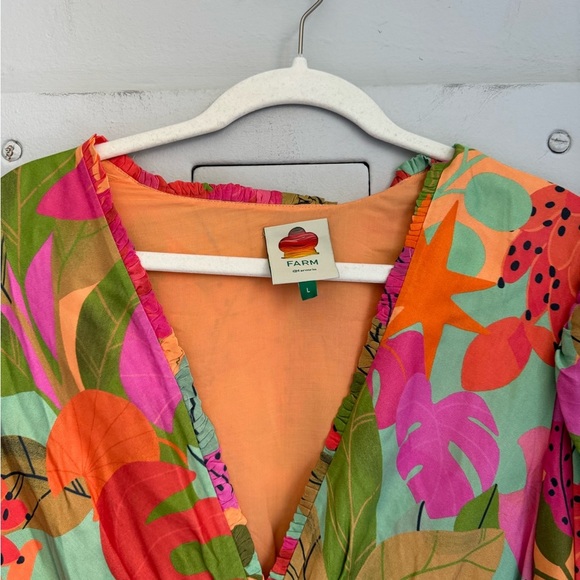 FARM RIO Sweet Forest Long Sleeve Mini Dress L - Picture 5 of 6